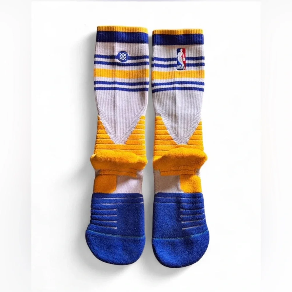 Stance NBA Golden State Warriors Crew Socks Boys Youth Large L Blue Yellow